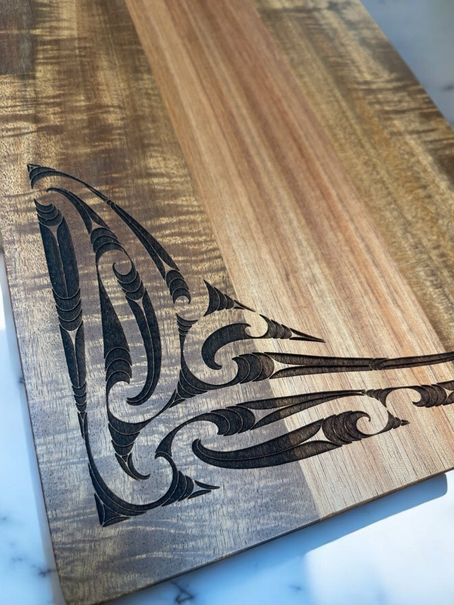 Moko Engraved Serving Board - Revolution Aotearoa